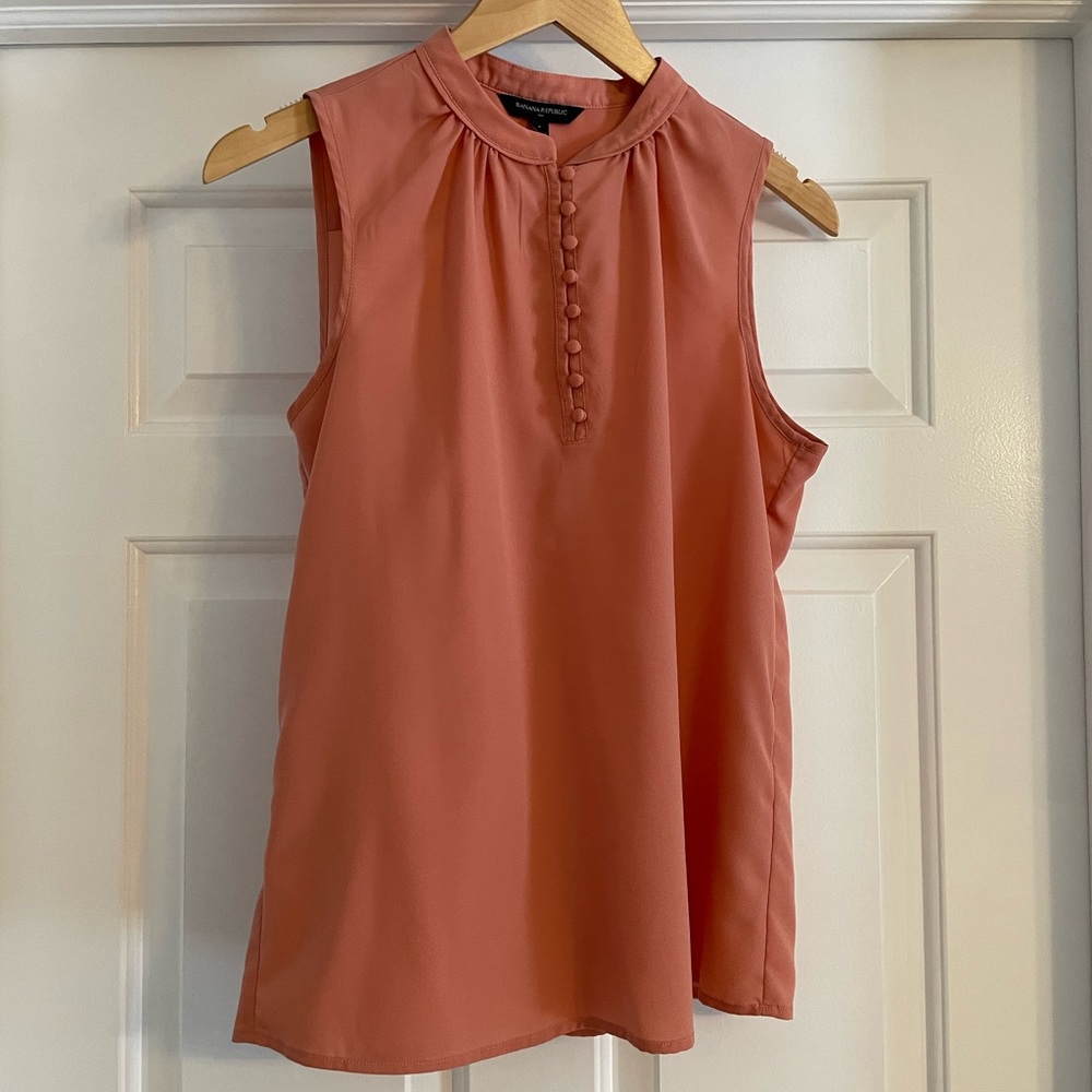 Banana Republic Shell Tank Top Coral Work Wear